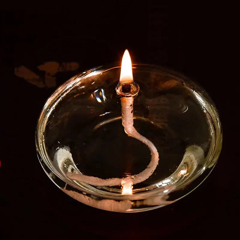 Vivolux | Transparente Öllampe aus Glas als Kerzenständer
