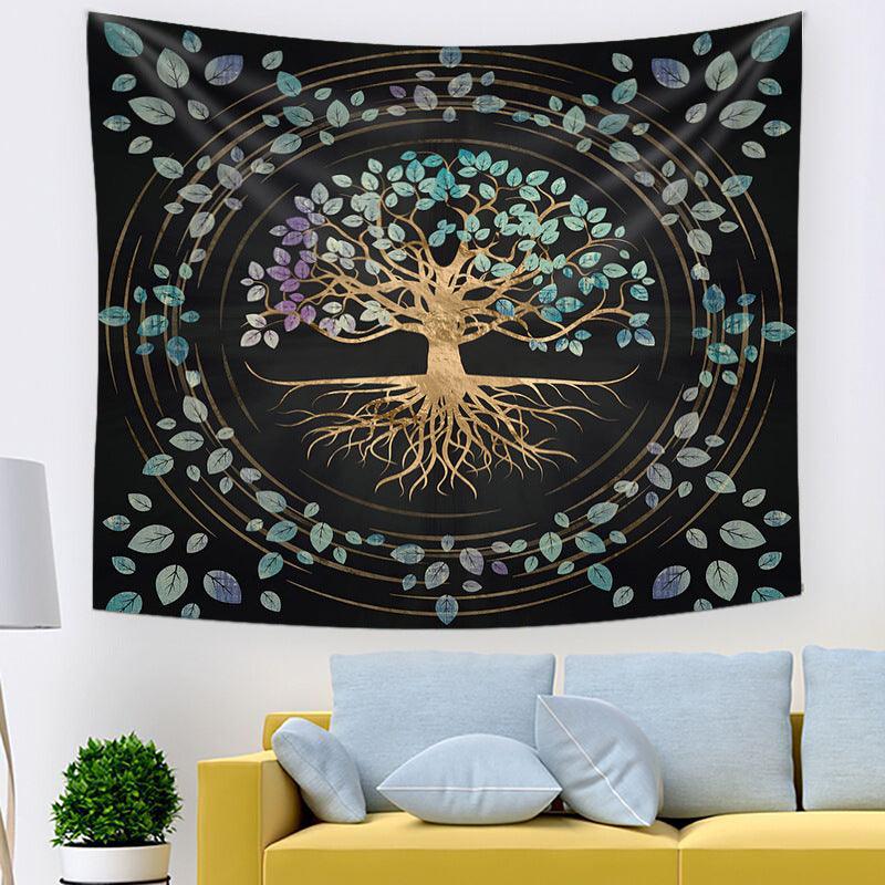 Vivolux | Baum des Lebens Heimwandteppich - Elegante Schlafsaal- & Zimmerdekoration