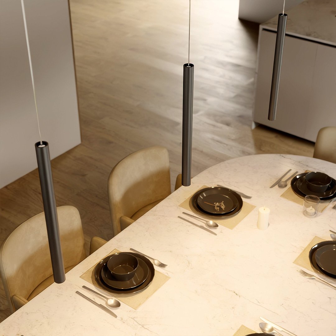 Vivolux | RayAura Minimalistische LED Pendelleuchte | Modernes Design | Elegante Deckenlampe für Wohnzimmer & Büro