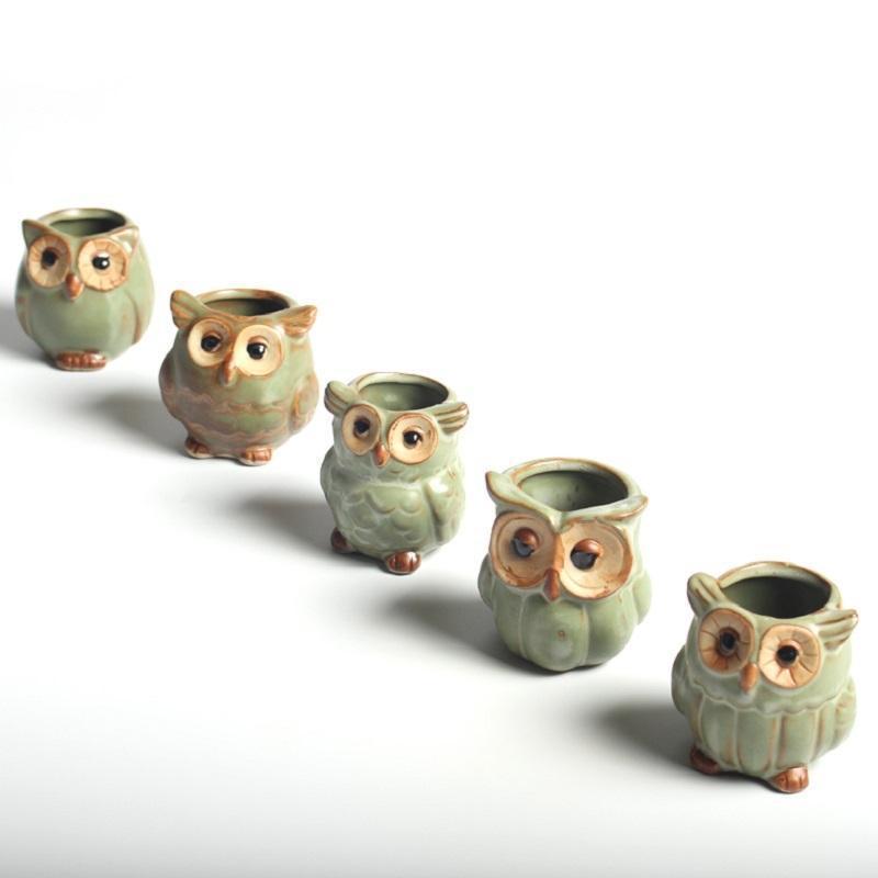 Vivolux | Eulen Keramischer Blumentopf Set 5-teilig