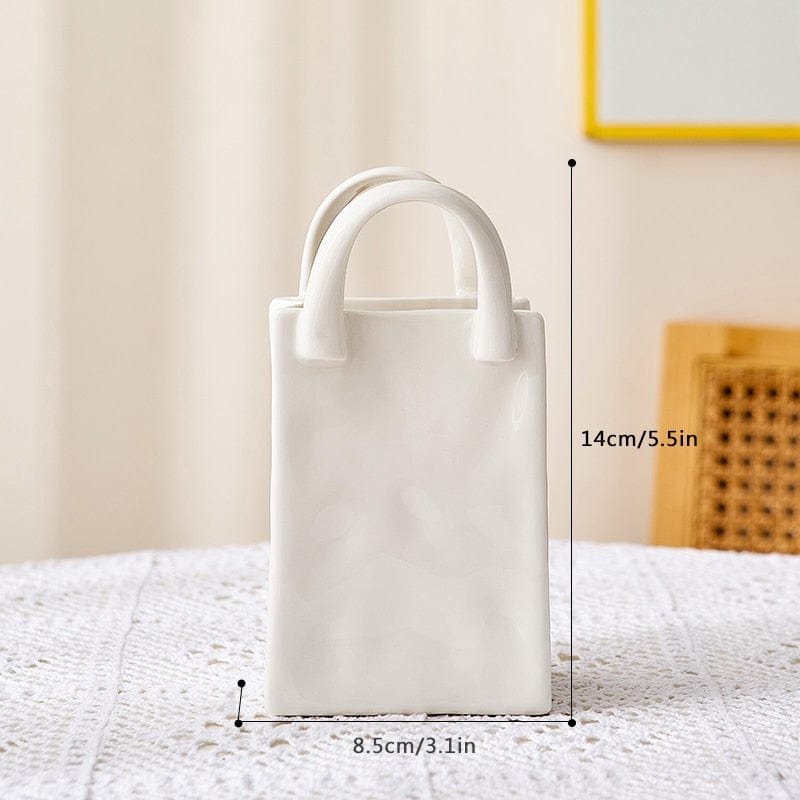 Vivolux | Weiße Tasche Porzellan Vase