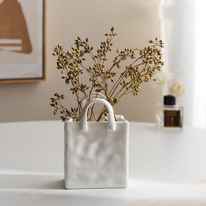 Vivolux | Weiße Tasche Porzellan Vase