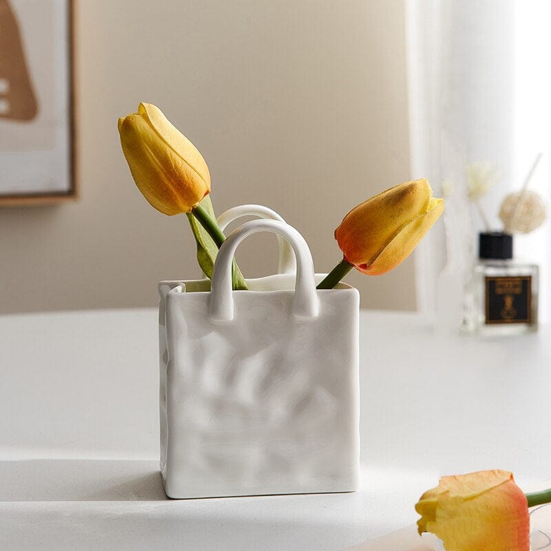 Vivolux | Weiße Tasche Porzellan Vase