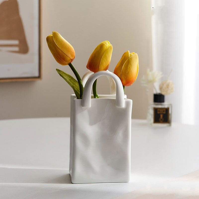 Vivolux | Weiße Tasche Porzellan Vase