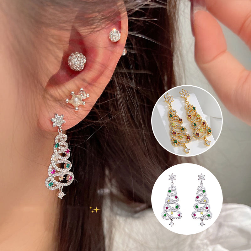 Weihnachtsbaum-Ohrringe