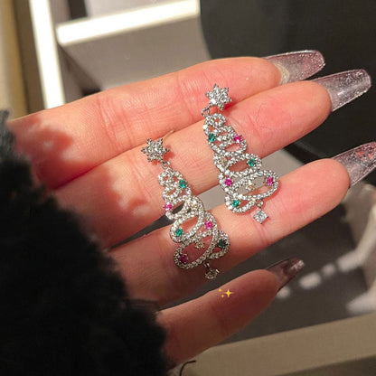 Glänzende Weihnachtsbaum Ohrringe