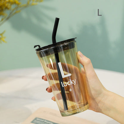 Vivolux | Einfacher moderner Reisebecher mit Deckel und Strohhalm, für Eiswasser, Kaffee, Saft, Getränke