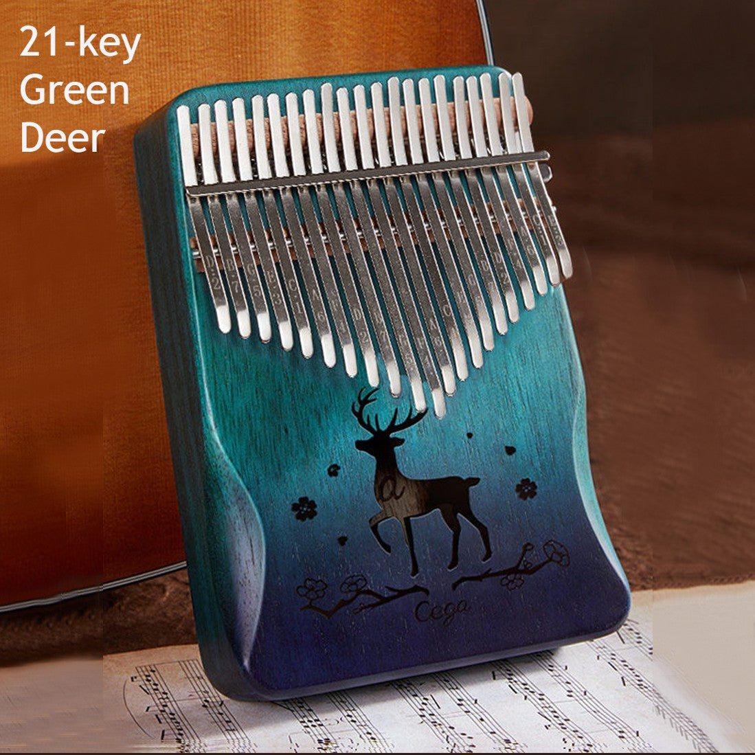 Vivolux | Tragbare Kalimba, mit 21 Tasten & Solides Holzbrett, für Kinder, Erwachsene, Anfänger, Profis