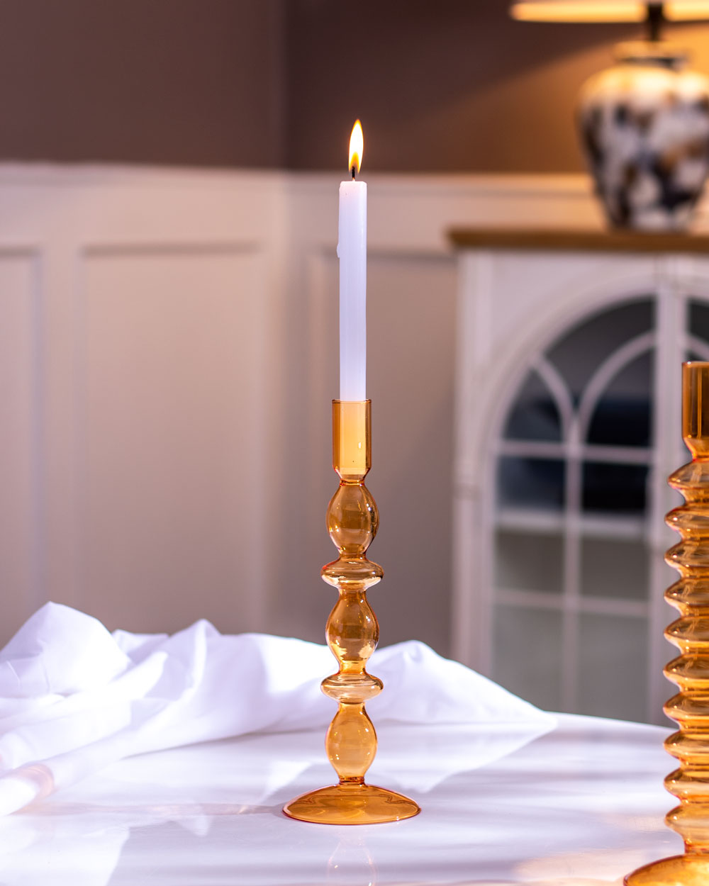 Vivolux | Magnificent Glass Candlestick holder - Orange