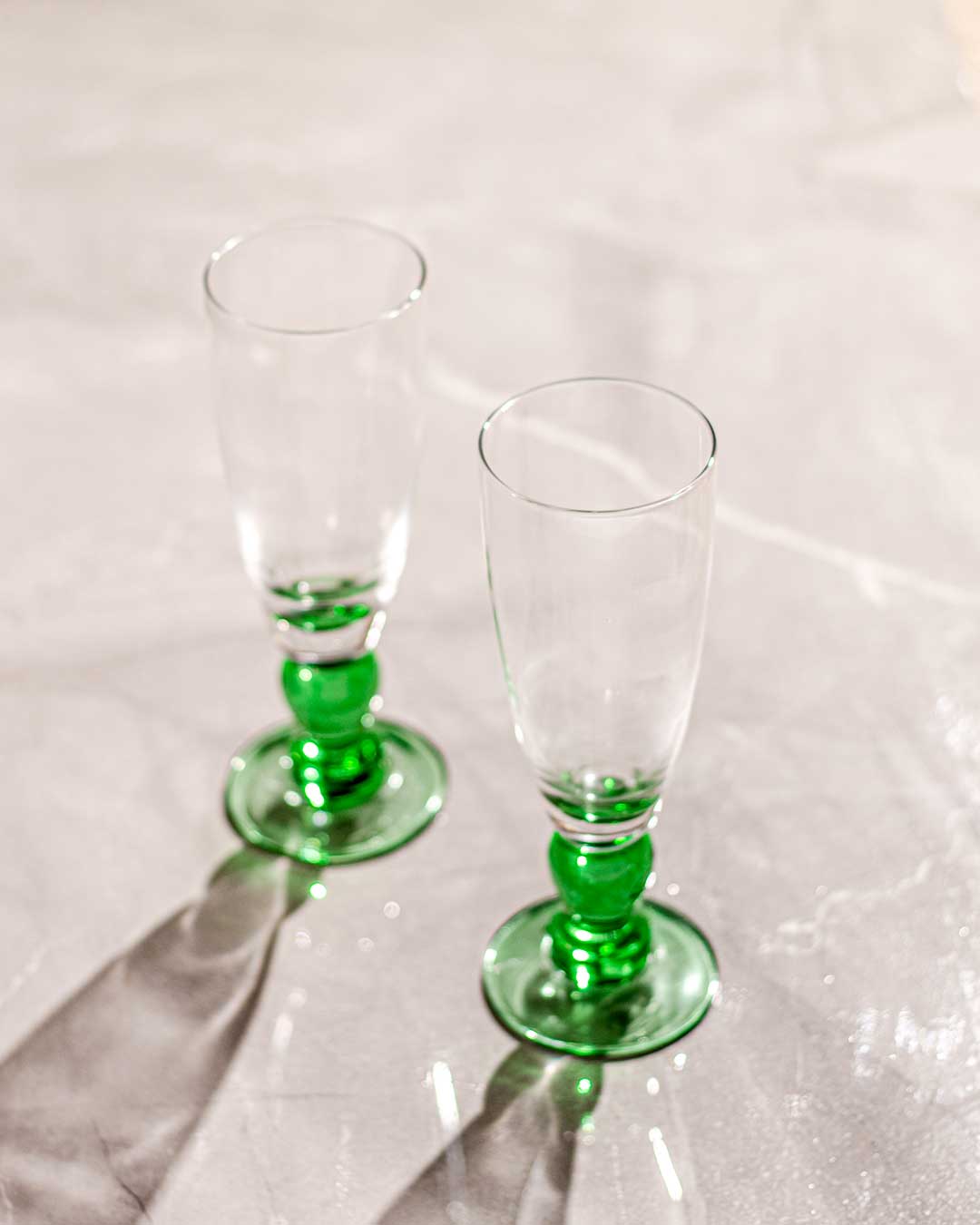 Vivolux | Swirl Green Champagnerflöte - Set von 6