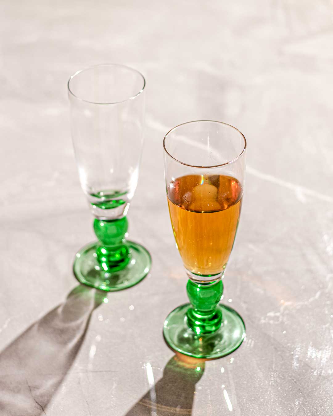 Vivolux | Swirl Green Champagnerflöte - Set von 6
