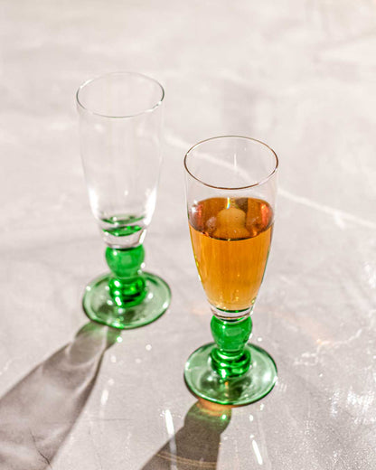 Vivolux | Swirl Green Champagnerflöte - Set von 6