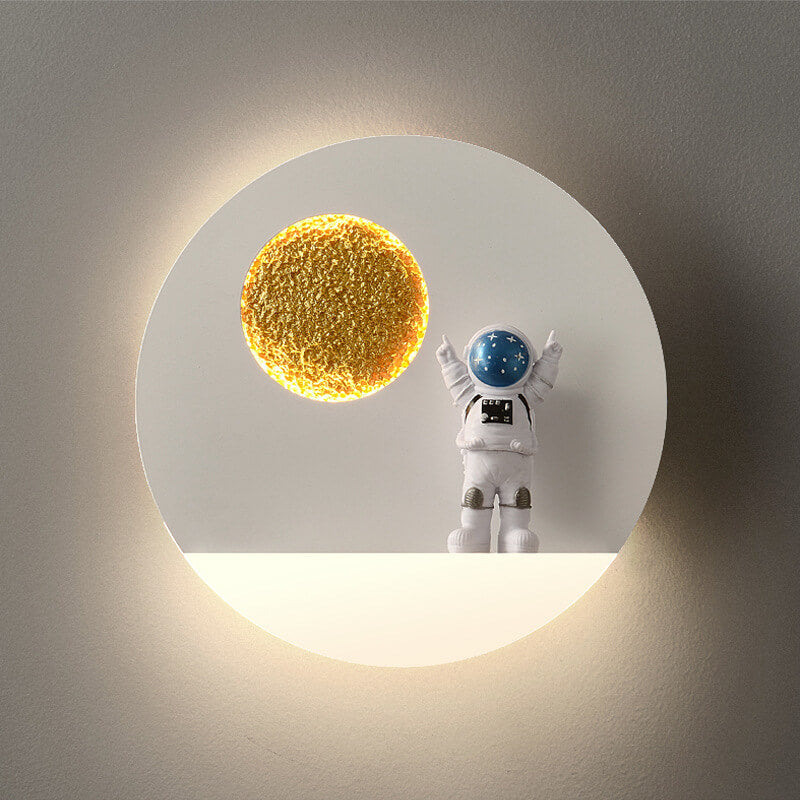 Vivolux | Zeitgenössische kreative Eisenharz runde Astronaut LED Wandleuchte Lampe für Schlafzimmer