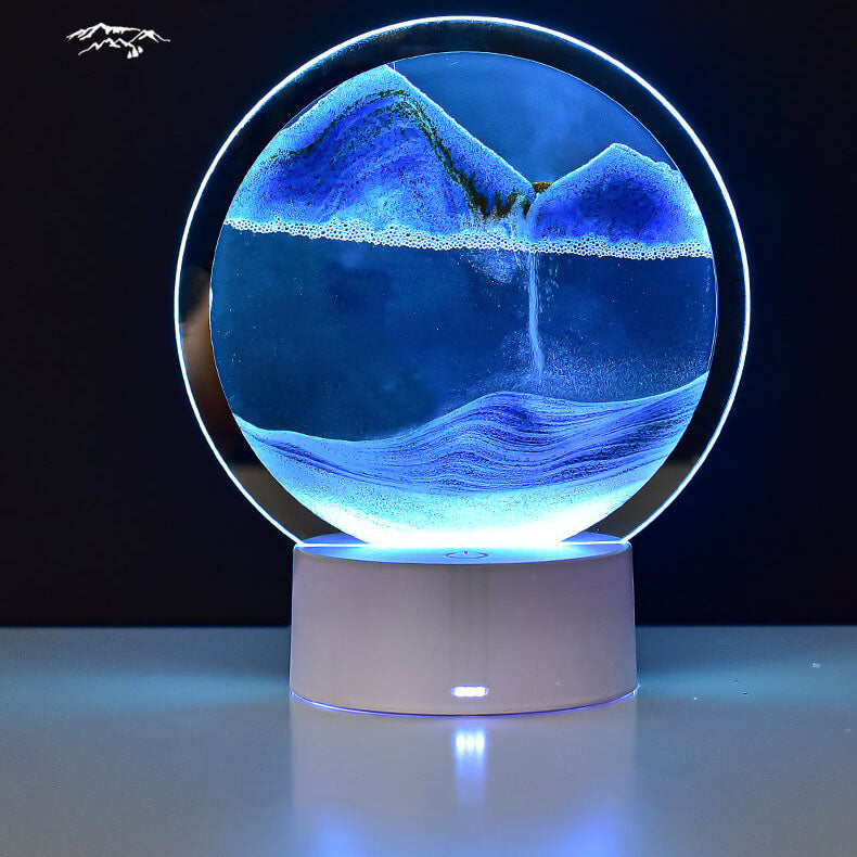 Vivolux | Kreative Runde Sanduhr Quicksand 3D LED Nachtlicht Tischlampe