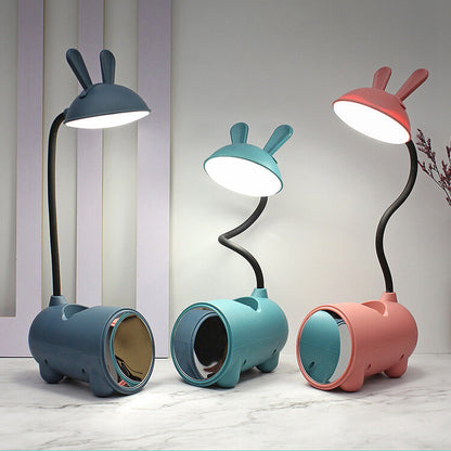 Vivolux | BunnyGlow Kreative LED Touch-Lampe mit Stifthalter | USB-Ladefunktion | Schreibtischlampe | Kinderzimmer Deko