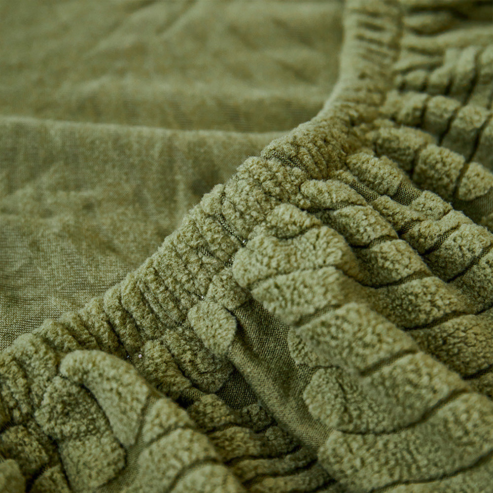 Vivolux | Modernes Blatt Jacquard Wasserdicht Anti-Kratzer Stretch Vollüberzug Sofaüberzug