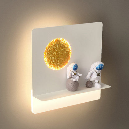 Vivolux | Zeitgenössische kreative Eisenharz runde Astronaut LED Wandleuchte Lampe für Schlafzimmer