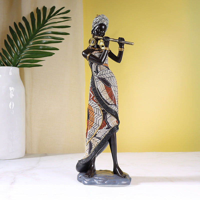 Vivolux | Afrikanische weibliche Musiker-Skulptur