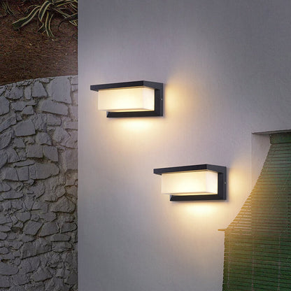 Vivolux | Modern Minimalist Solar Rechteck PC LED Außen Wandleuchte Lampe Für Außenpatio
