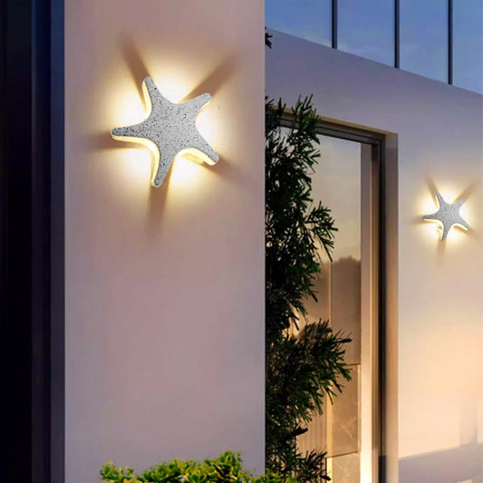 Vivolux | Zeitgenössische Einfachheit Aluminium Seestern Design LED wasserdichte Wandlaterne Lampe für Außenterrasse