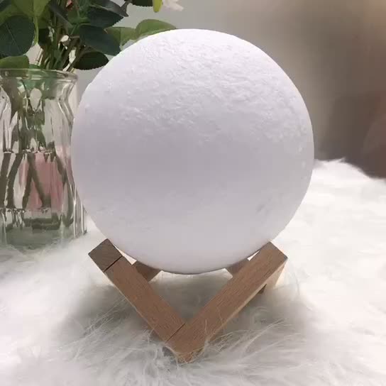Vivolux | Kreative Mini Wiederaufladbare 3D Gedruckte Mond 1-Licht LED Tischlampe