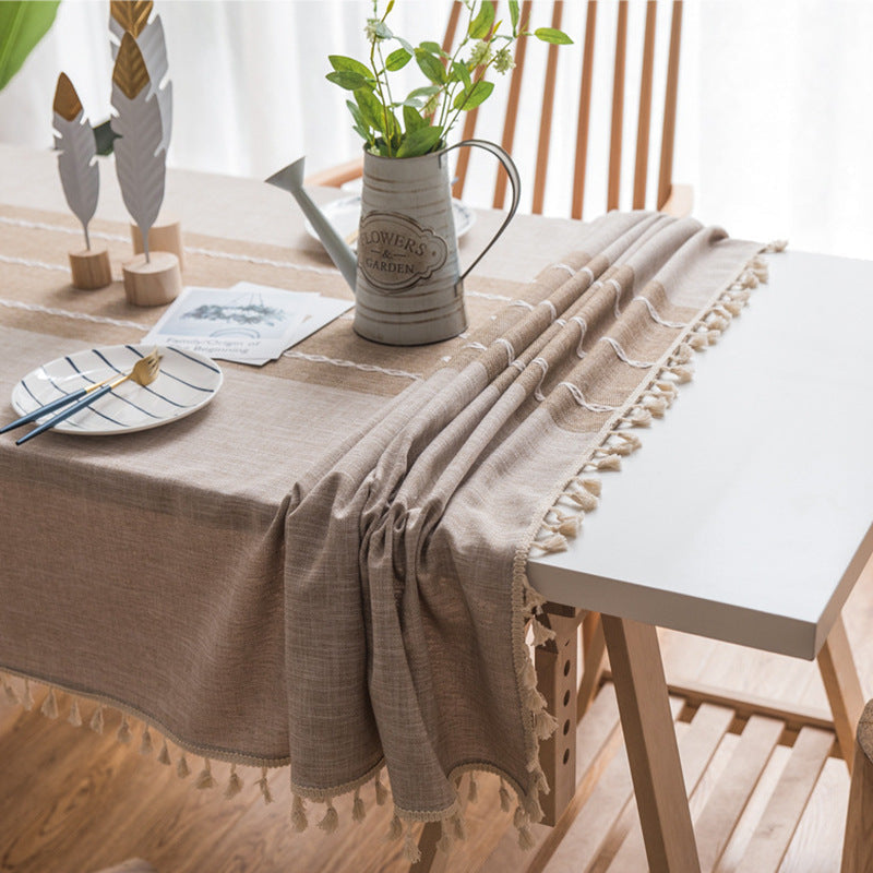 Vivolux | Wasserdicht Ölbeständig Rechteckige Tischdecke Baumwolle Leinen Faltenresistente Tischdecke für Küche Esszimmer Buffet Party