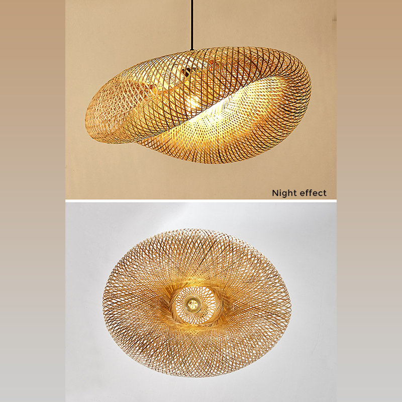 Vivolux | Rattan Gewebtes Bambus -Pendellicht - Led - Licht