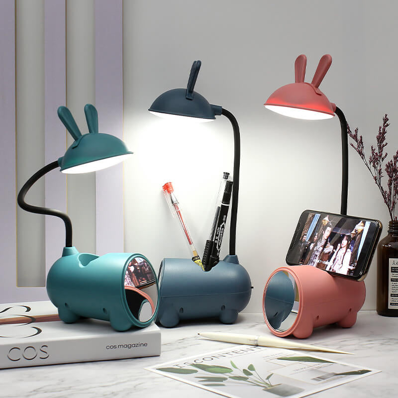 Vivolux | BunnyGlow Kreative LED Touch-Lampe mit Stifthalter | USB-Ladefunktion | Schreibtischlampe | Kinderzimmer Deko