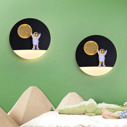 Vivolux | Zeitgenössische kreative Eisenharz runde Astronaut LED Wandleuchte Lampe für Schlafzimmer