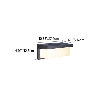 Vivolux | Modern Minimalist Solar Rechteck PC LED Außen Wandleuchte Lampe Für Außenpatio