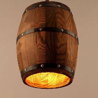 Vivolux | BarrelGlow Vintage Pendelleuchte | Holz-Weinfass-Design | 1-flammig | Rustikale Beleuchtung