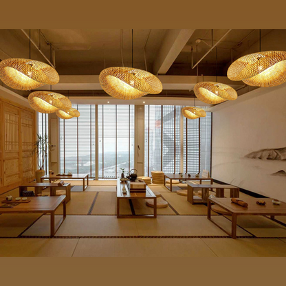 Vivolux | Rattan Gewebtes Bambus -Pendellicht - Led - Licht