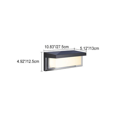 Vivolux | Modern Minimalist Solar Rechteck PC LED Außen Wandleuchte Lampe Für Außenpatio