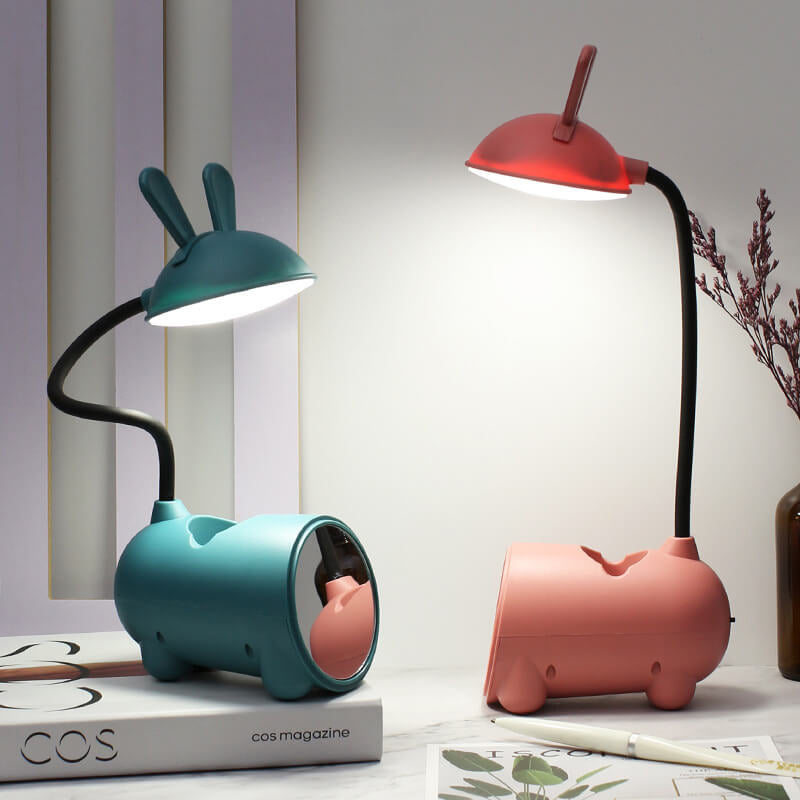 Vivolux | BunnyGlow Kreative LED Touch-Lampe mit Stifthalter | USB-Ladefunktion | Schreibtischlampe | Kinderzimmer Deko