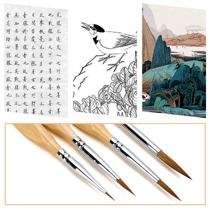 Vivolux | 11 Stück Miniatur Detail Pinsel Set mit natürlichem Holzgriff