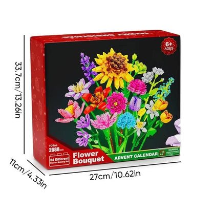 Vivolux | Blumenstrauß Bauklötze Weihnachts Adventskalender Set - Weihnachtsgeschenk
