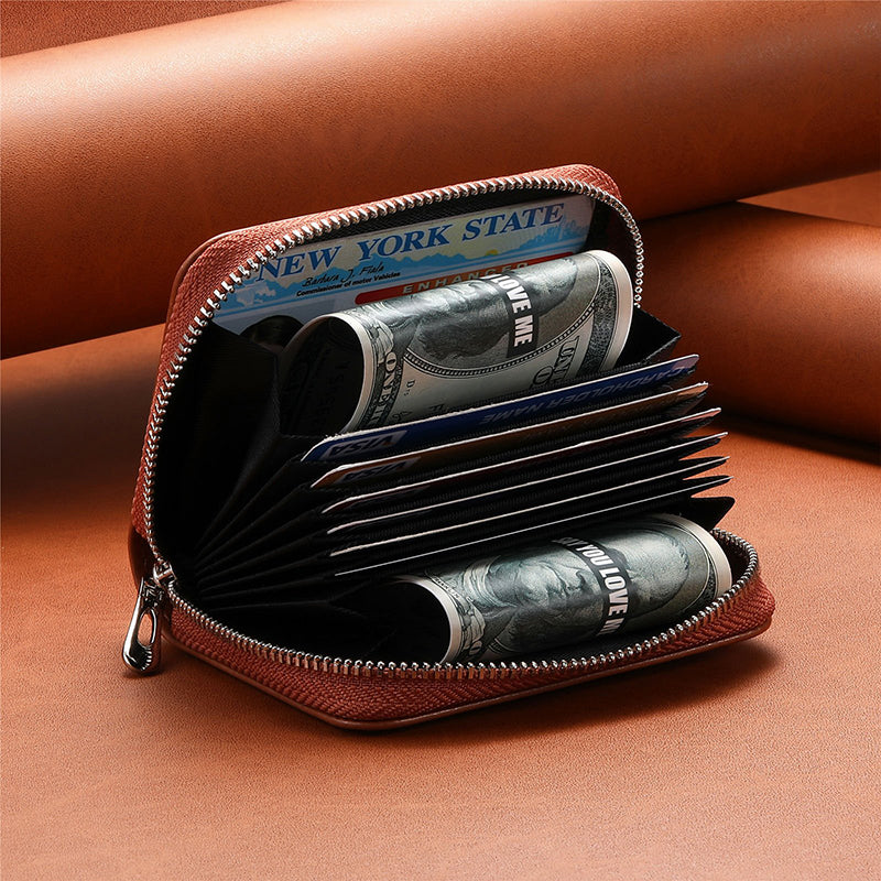 Vivolux | Intelligente AirTag-Reißverschluss-RFID-Leder-Geldbörse