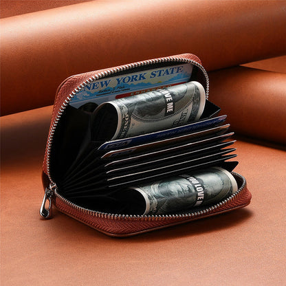 Vivolux | Intelligente AirTag-Reißverschluss-RFID-Leder-Geldbörse