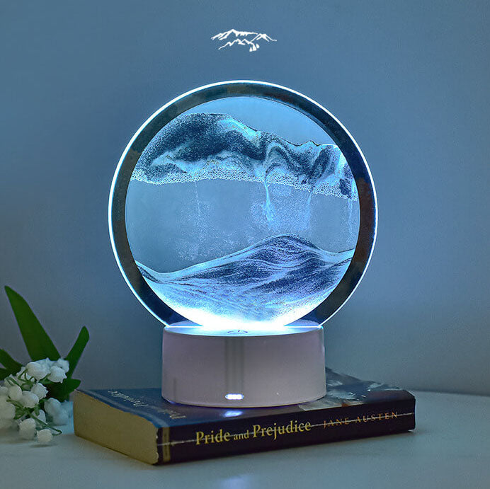 Vivolux | Kreative Runde Sanduhr Quicksand 3D LED Nachtlicht Tischlampe