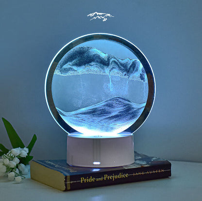 Vivolux | Kreative Runde Sanduhr Quicksand 3D LED Nachtlicht Tischlampe