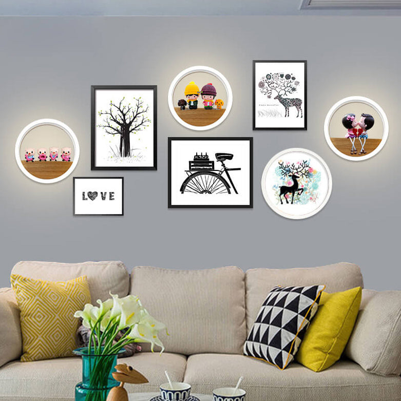 Vivolux | Lumoshelf LED Wandleuchte | Massivholz mit Ablage | Runde Wandlampe | Warm- & Weißlicht