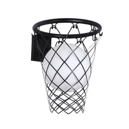 Vivolux | Slamora Kinder Wandleuchte | Basketballkorb Design | Glas & Metall | Art Déco Stil | Schlafzimmerlicht