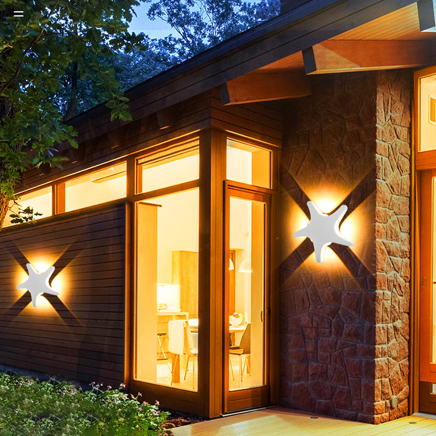 Vivolux | Zeitgenössische Einfachheit Aluminium Seestern Design LED wasserdichte Wandlaterne Lampe für Außenterrasse