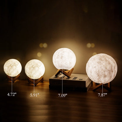 Vivolux | Kreative Mini Wiederaufladbare 3D Gedruckte Mond 1-Licht LED Tischlampe