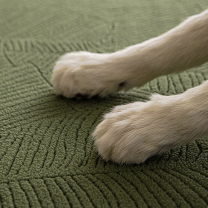 Vivolux | Modernes Blatt Jacquard Wasserdicht Anti-Kratzer Stretch Vollüberzug Sofaüberzug