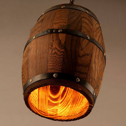 Vivolux | BarrelGlow Vintage Pendelleuchte | Holz-Weinfass-Design | 1-flammig | Rustikale Beleuchtung