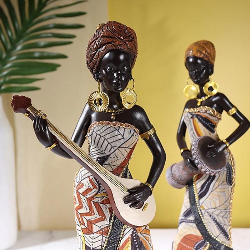 Vivolux | Afrikanische weibliche Musiker-Skulptur