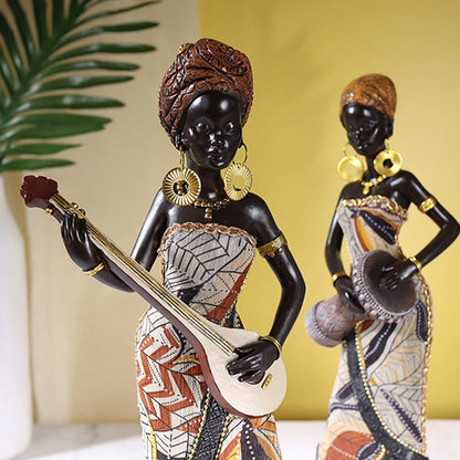Vivolux | Afrikanische weibliche Musiker-Skulptur