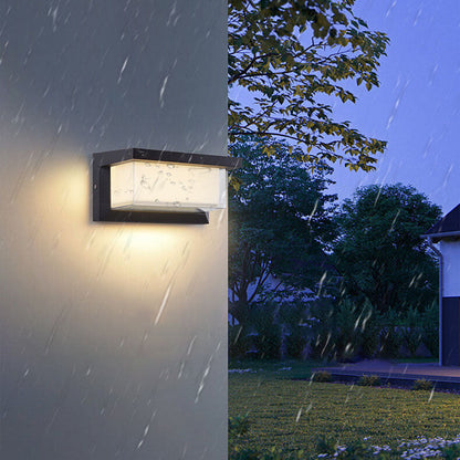 Vivolux | Modern Minimalist Solar Rechteck PC LED Außen Wandleuchte Lampe Für Außenpatio