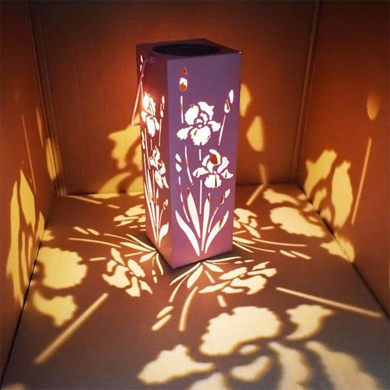 Vivolux | Solar Butterfly Rose Muster Hohle Säule LED Außen wasserdichte dekorative Lampe